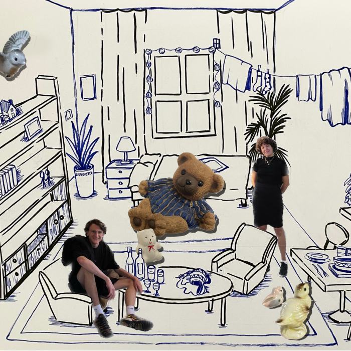 Lyna Beggah & Alessandro Ferrari, Croquis pour le stand de l'EDHEA à artgenève, 2022, collage numérique Lyna Beggah & Alessandro Ferrari, Croquis pour le stand de l'EDHEA à artgenève, 2022, collage numérique